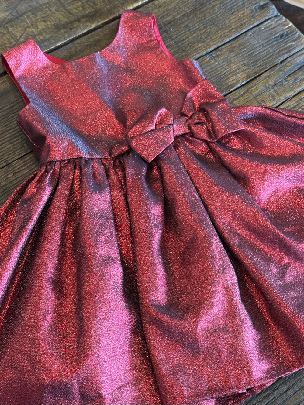 H&M Red Sparkle Bow Party Dress - Holiday Christmas Valentines Little Girls 4T